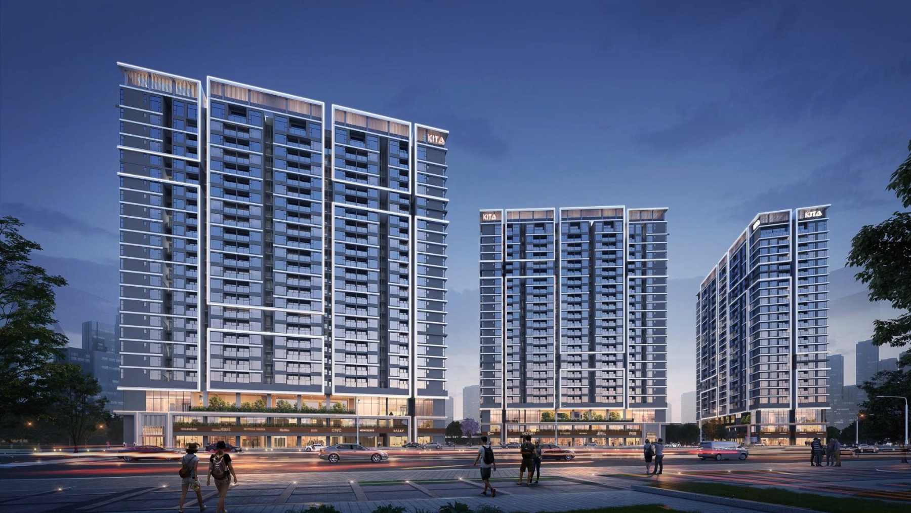 Tầm nhìn Panorama từ ban công căn hộ Ansana by Kita hướng về trung tâm Quận 1 và sông Sài Gòn.