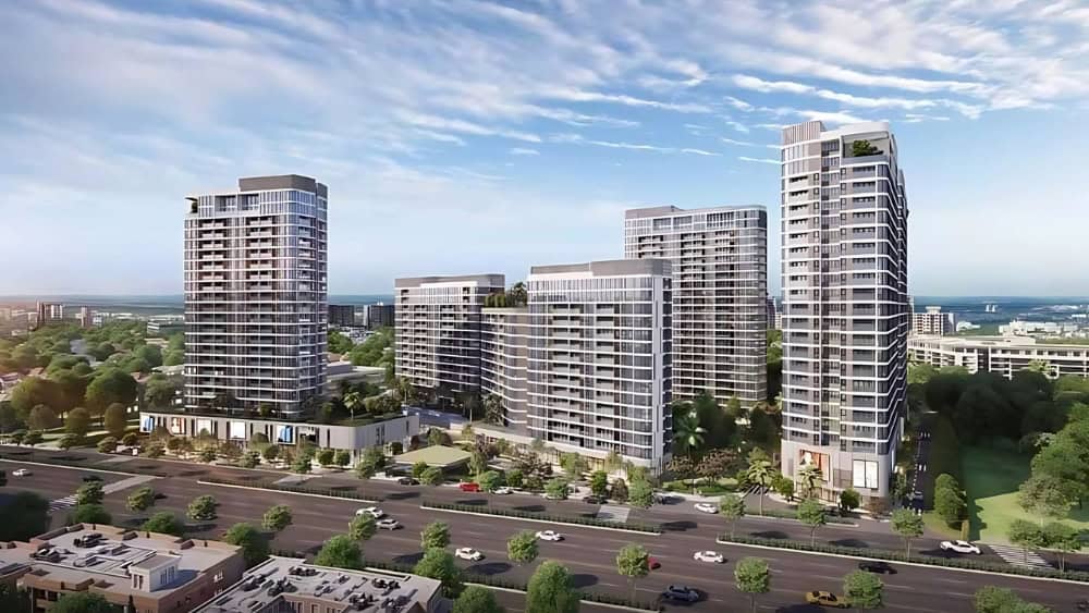 Phối cảnh kiến trúc Phím đàn Piano độc bản của dự án Ansana by Kita Võ Văn Kiệt mặt tiền đại lộ Đông Tây.