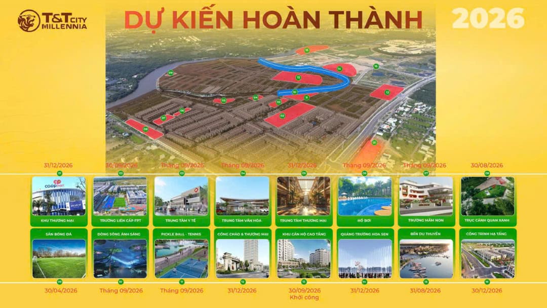 Lộ trình hoàn thiện các đại tiện ích dự án T&T City Millennia 2026